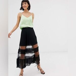 LIKE NEW & Other Stories Black Pleated Maxi Skirt